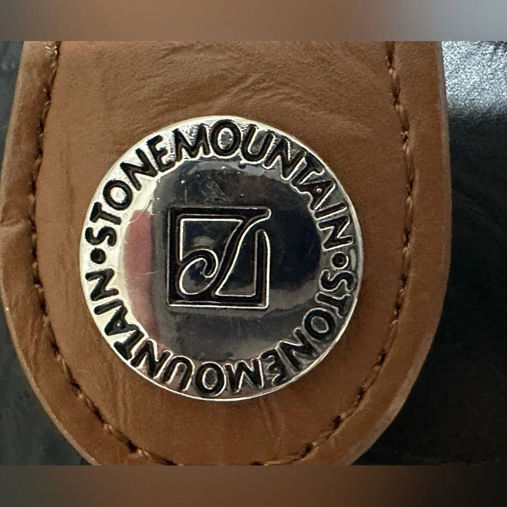 Stone Mountain Large Wrinkle Zip Around Wristlet Wallet Black Leather